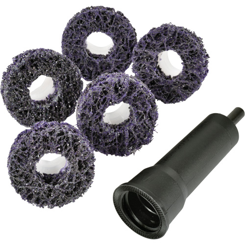 Trousse de disques de nettoyage pour moyeu de frein Pro Brake Hub Roloc Scotch-Brite, Grain Extra grossier, Carbure de silicium Maritime Industrial Rubber