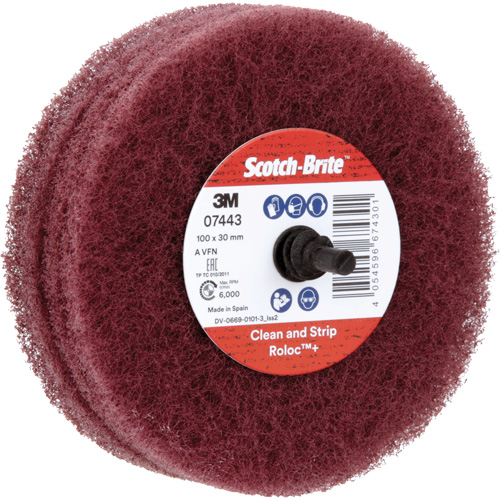 Scotch-Brite Roloc Plus General Purpose Scuffing Wheel, 4" Dia. Maritime Industrial Rubber