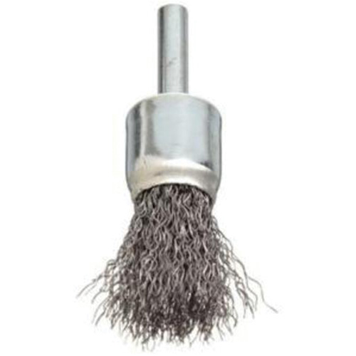 Brosse &agrave; fils cr&ecirc;p&eacute;s avec moyeu, 3/4", Fils 0,006", Tige 1/4" Maritime Industrial Rubber