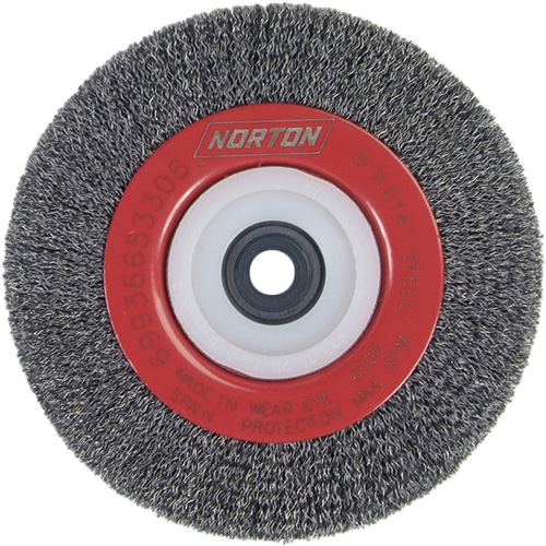 Roue d'&eacute;tabli sertie, 6" dia., Fils 0,014", Arbre 1/2"-2 Maritime Industrial Rubber