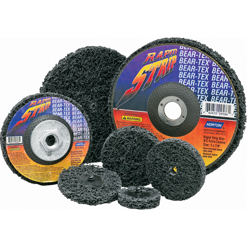 Bear-Tex Rapid Strip Wheels, 4" Dia. x 1/2" W, 1/4" Arbor Maritime Industrial Rubber