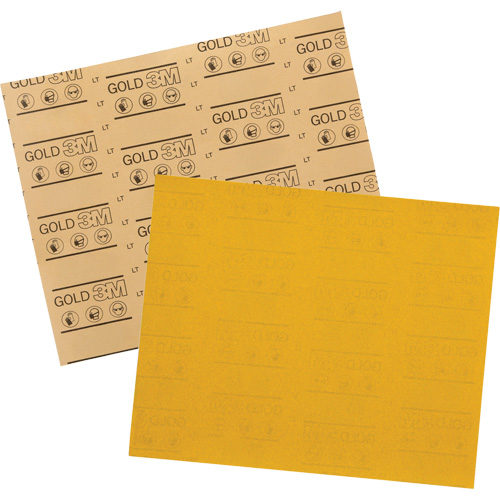 Gold Abrasive Sheet 12541, 9" x 11", 320 Grit, Aluminum Oxide Maritime Industrial Rubber