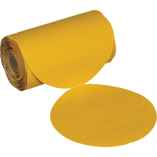 Stikit No Hole Gold Abrasive Disc Roll, 6" Dia., 220 Grit, Aluminum Oxide Maritime Industrial Rubber