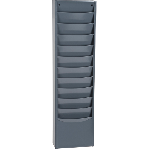 Literature Storage Racks, Stationary, 11 Slots, Steel, 9-3/4" W x 4-1/8" D x 36" H Maritime Industrial Rubber