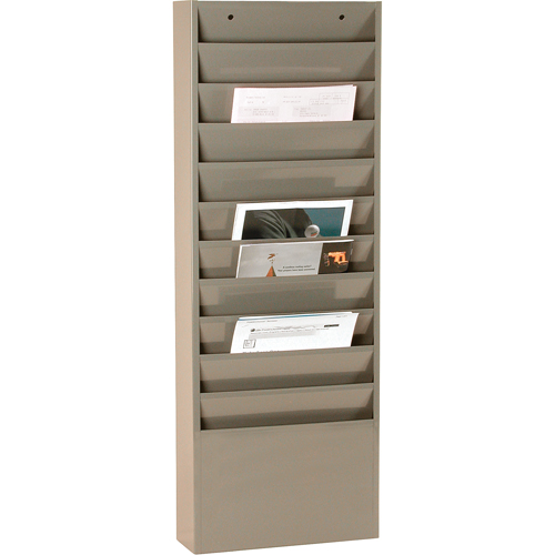 Literature Storage Racks, Stationary, 11 Slots, Steel, 13-1/4" W x 4-1/8" D x 36" H Maritime Industrial Rubber