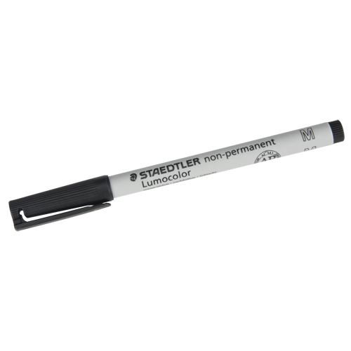 Lumocolor&reg; Non Permanent Medium Tip Black Marker, Black, Medium Tip Maritime Industrial Rubber
