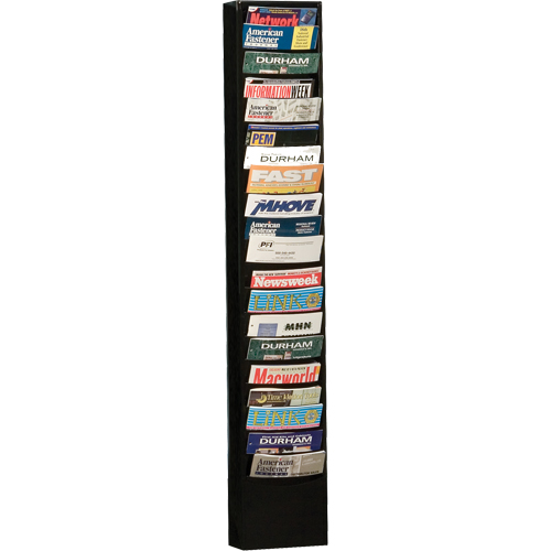 Literature Storage Racks, Stationary, 20 Slots, Steel, 9-3/4" W x 4-1/8" D x 58" H Maritime Industrial Rubber