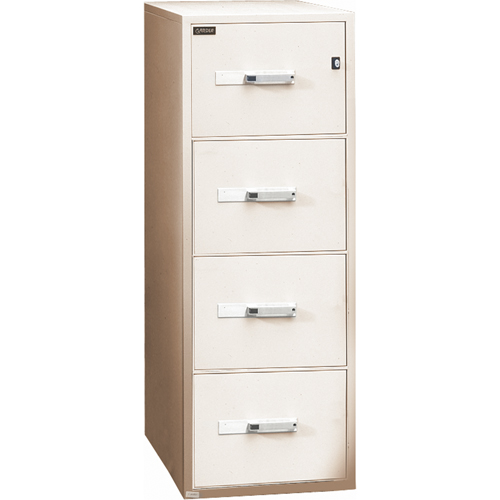 Fire Resistant Filing Cabinets, Steel, 4 Drawers, 19-3/4" W x 31" D x 54" H, Beige Maritime Industrial Rubber
