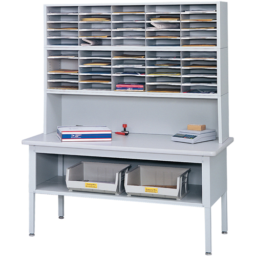 Mobilier E-Z Sort pour la salle du courrier- Tables de tri avec tablette-Dessus de table, 60" la x 28" p x 36" h, Stratifi&eacute; Maritime Industrial Rubber
