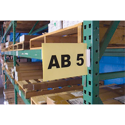 Ensembles d'&eacute;tiquettes pour all&eacute;es d'entrep&ocirc;t &agrave; fixation par pression Slip 'N Stik, 11" x 8-1/2", Plastique Maritime Industrial Rubber