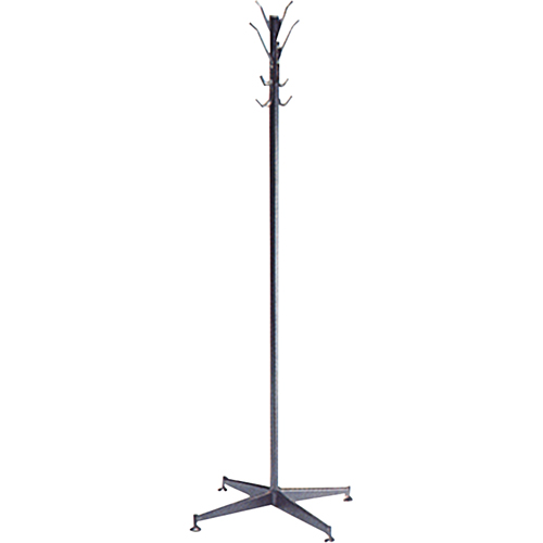 Coat Tree, 60" H, Steel, Black, 8 Hook(s) Maritime Industrial Rubber