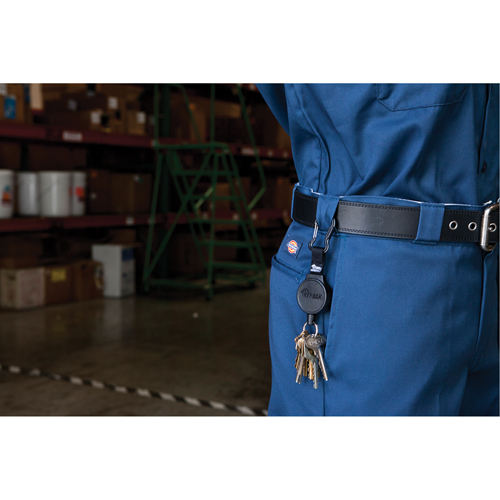 D&eacute;rouleurs de taille moyenne de s&eacute;rie Mid6 #6, Polycarbonate, C&acirc;ble 36", Fixation Agrafe de ceinture Maritime Industrial Rubber