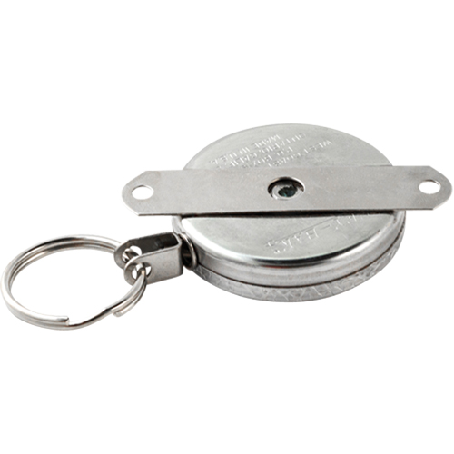 Porte-cl&eacute;s autor&eacute;tractables #487-HD, Chrome, C&acirc;ble 48", Fixation Support pour montage Maritime Industrial Rubber