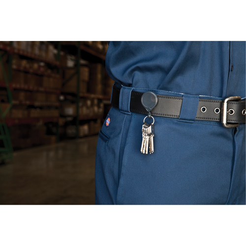 Anneaux &agrave; cl&eacute;s r&eacute;tractables Mini-Bak, Plastique, C&acirc;ble 36", Fixation Agrafe de ceinture Maritime Industrial Rubber
