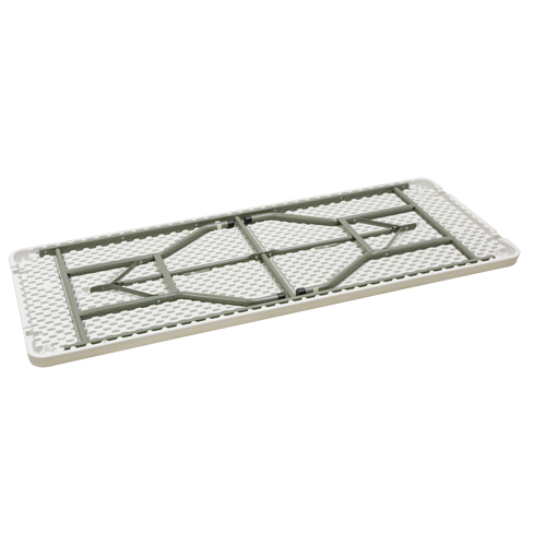Folding Table, Rectangular, 72" L x 30" W, Polyethylene, White Maritime Industrial Rubber