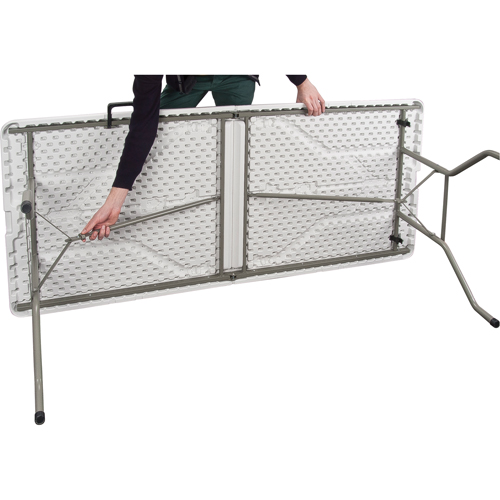 Table se pliant en deux, Rectangulaire, 72" l x 30" la, Poly&eacute;thyl&egrave;ne, Blanc Maritime Industrial Rubber
