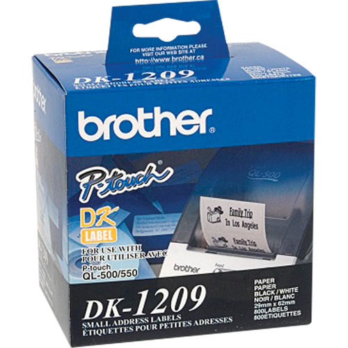 DK Series Address Labels, 1-1/8" W x 2-1/2" L, White Maritime Industrial Rubber