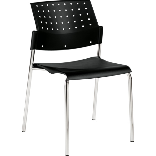 Chaise sans accoudoirs empilables, Plastique, Hauteur 33", Capacit&eacute; 300 lb, Noir Maritime Industrial Rubber