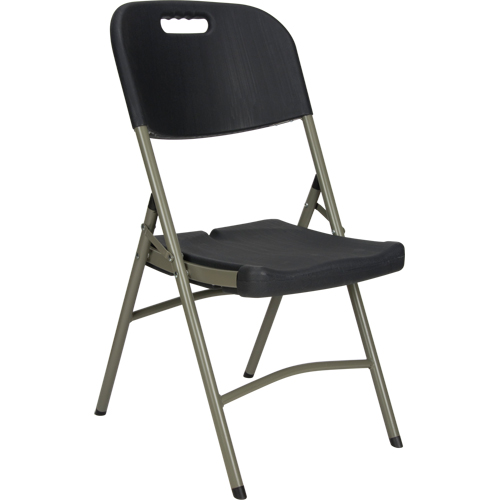 Folding Chair, Polyethylene, Black, 350 lbs. Weight Capacity Maritime Industrial Rubber