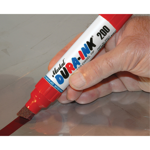 Marqueur no 200 Dura-Ink, Rouge, Pointe Ciseau Maritime Industrial Rubber