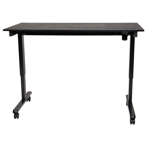 Adjustable Stand-Up Desk, Stand-Alone Desk, 45-1/4" H x 29-1/2" D, Black Maritime Industrial Rubber