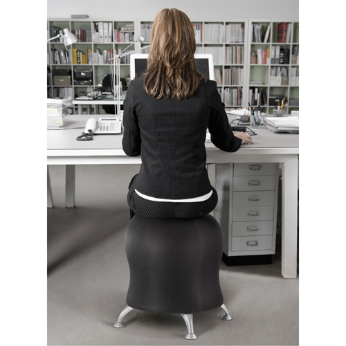 Zenergy Ball Chair, Fabric, Black, 250 lbs. Capacity Maritime Industrial Rubber