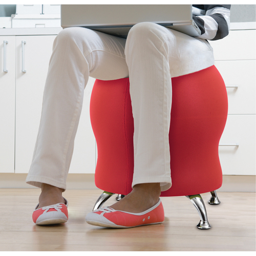 Zenergy Ball Chair, Fabric, Red, 250 lbs. Capacity Maritime Industrial Rubber