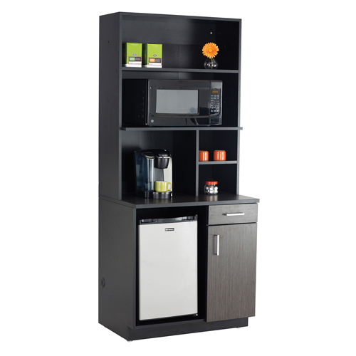 Modular Cabinet, Melamine, 39" H x 36" W x 25" D, Asian Night/Black Maritime Industrial Rubber