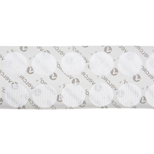Fastener Coins, Hook & Loop, 3/4" Dia., Adhesive, White Maritime Industrial Rubber