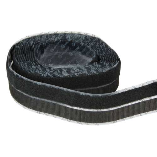 Fastener, Hook & Loop, 15' x 3/4", Adhesive, Black Maritime Industrial Rubber