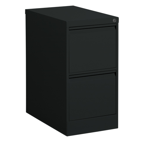 Classeur vertical, Acier, 2 tiroirs, 15-1/7" la x 25" p x 29" h, Noir Maritime Industrial Rubber