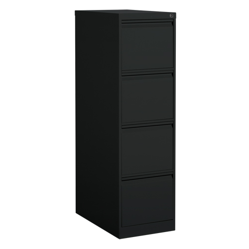 Classeur vertical, Acier, 4 tiroirs, 15-1/7" la x 25" p x 52" h, Noir Maritime Industrial Rubber