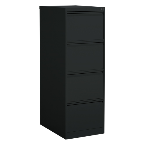 Classeur vertical, Acier, 4 tiroirs, 18-1/7" la x 25" p x 52" h, Noir Maritime Industrial Rubber