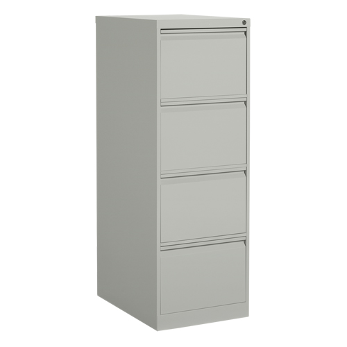 Vertical Filing Cabinet, Steel, 4 Drawers, 18-1/7" W x 25" D x 52" H, Grey Maritime Industrial Rubber
