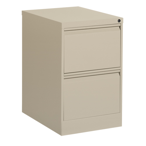 Vertical Filing Cabinet, Steel, 2 Drawers, 18-1/7" W x 25" D x 29" H, Beige Maritime Industrial Rubber