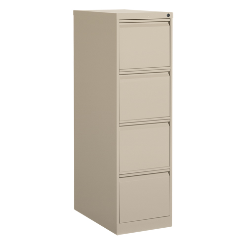 Classeur vertical, Acier, 4 tiroirs, 15-1/7" la x 25" p x 52" h, Beige Maritime Industrial Rubber