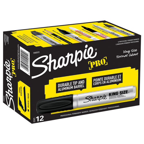 Marqueur permanent King Size, Noir, Pointe Ciseau Maritime Industrial Rubber