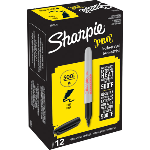Marqueur permanent Pro, Noir, Pointe Fin Maritime Industrial Rubber