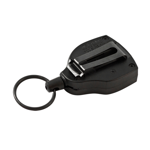 Porte-cl&eacute;s autor&eacute;tractable robuste Super48, Polycarbonate, C&acirc;ble 48", Fixation Agrafe de ceinture Maritime Industrial Rubber