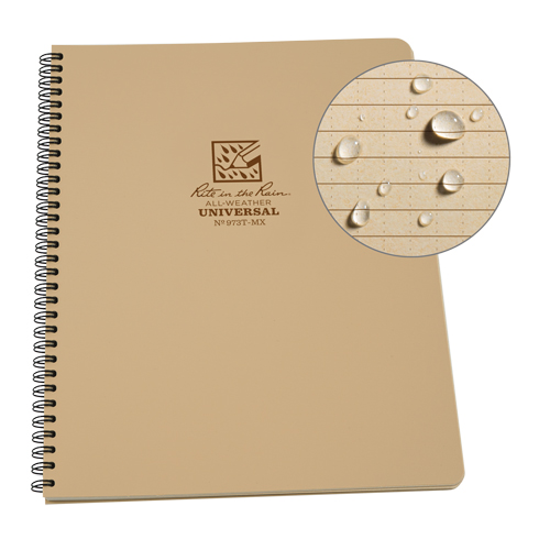 Side-Spiral Notebook, Soft Cover, Tan, 64 Pages, 4-5/8" W x 7" L Maritime Industrial Rubber