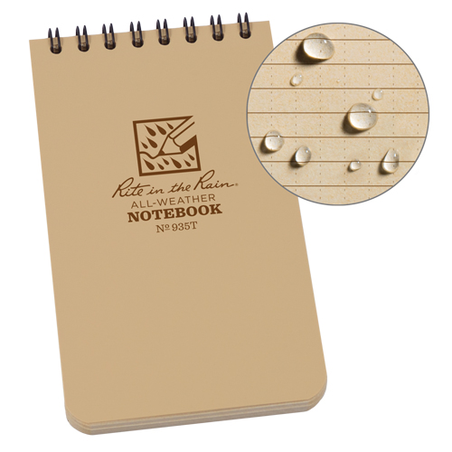 Carnet de notes de poche &agrave; spirale, Couverture souple, Havane, 100 Pages, 3" , 5"  Maritime Industrial Rubber