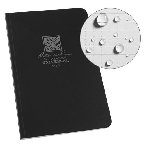 Field-Flex Bound Book, Soft Cover, Black, 128 Pages, 4-5/8" W x 7-1/4" L Maritime Industrial Rubber