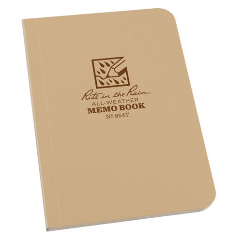 Memo Book, Soft Cover, Tan, 112 Pages, 3-1/2" W x 5" L Maritime Industrial Rubber