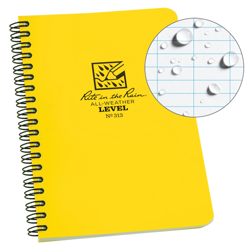 Carnet de notes de poche &agrave; spirale lat&eacute;rale, Couverture souple, Jaune, 64 Pages, 4-5/8" , 7"  Maritime Industrial Rubber