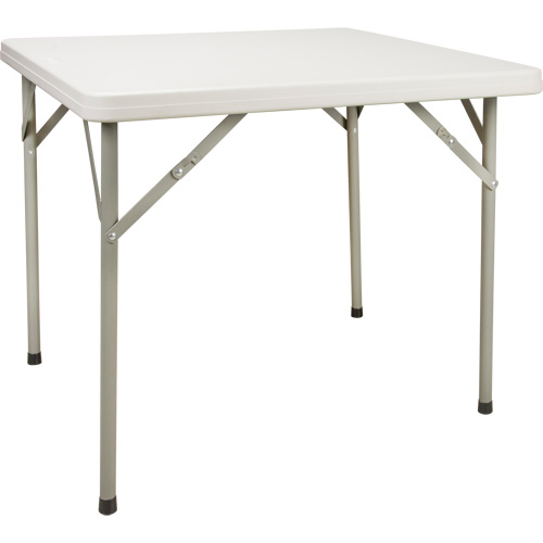 Table pliante, Carr&eacute;e, 34" l x 34" la, Poly&eacute;thyl&egrave;ne, Blanc Maritime Industrial Rubber