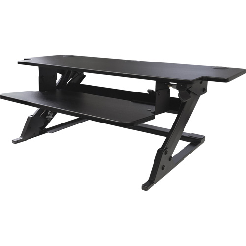 Poste de travail assis-debout Goya, Mod&egrave;le de bureau, 20" h x 42" la x 16" p, Noir Maritime Industrial Rubber
