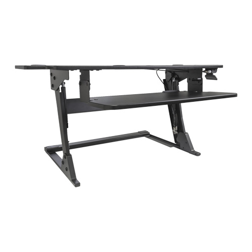 Poste de travail assis-debout Goya, Mod&egrave;le de bureau, 20" h x 42" la x 16" p, Noir Maritime Industrial Rubber