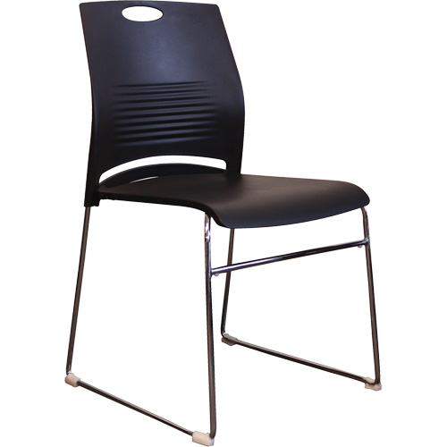 Chaises empilables s&eacute;rie Activ, Plastique, Hauteur 23", Capacit&eacute; 275 lb, Noir Maritime Industrial Rubber