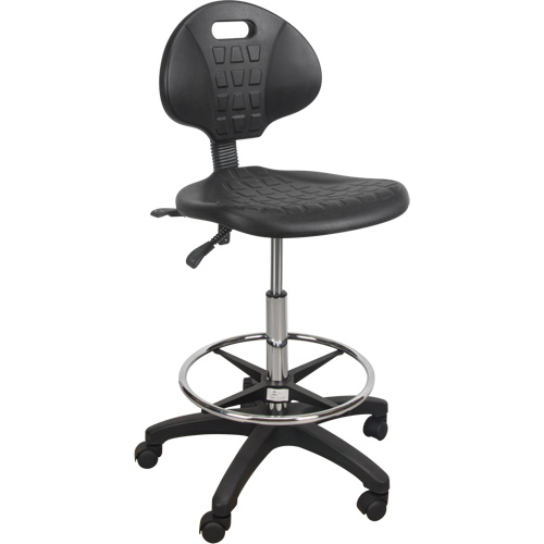 Heavy-Duty Ergonomic Stool, Mobile, Adjustable Height, 250 lbs. Capacity Maritime Industrial Rubber