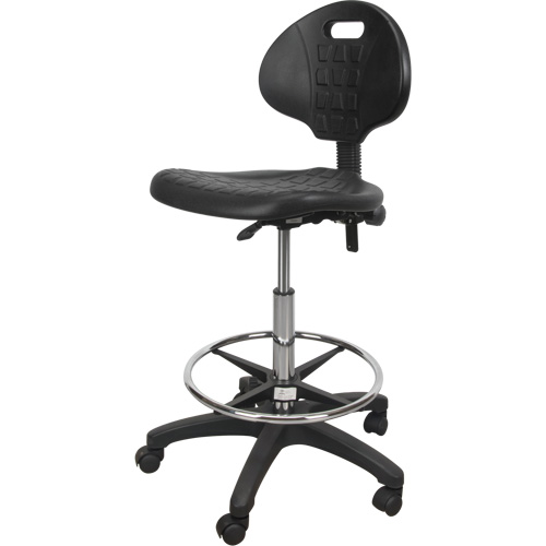 Heavy-Duty Ergonomic Stool, Mobile, Adjustable Height, 250 lbs. Capacity Maritime Industrial Rubber